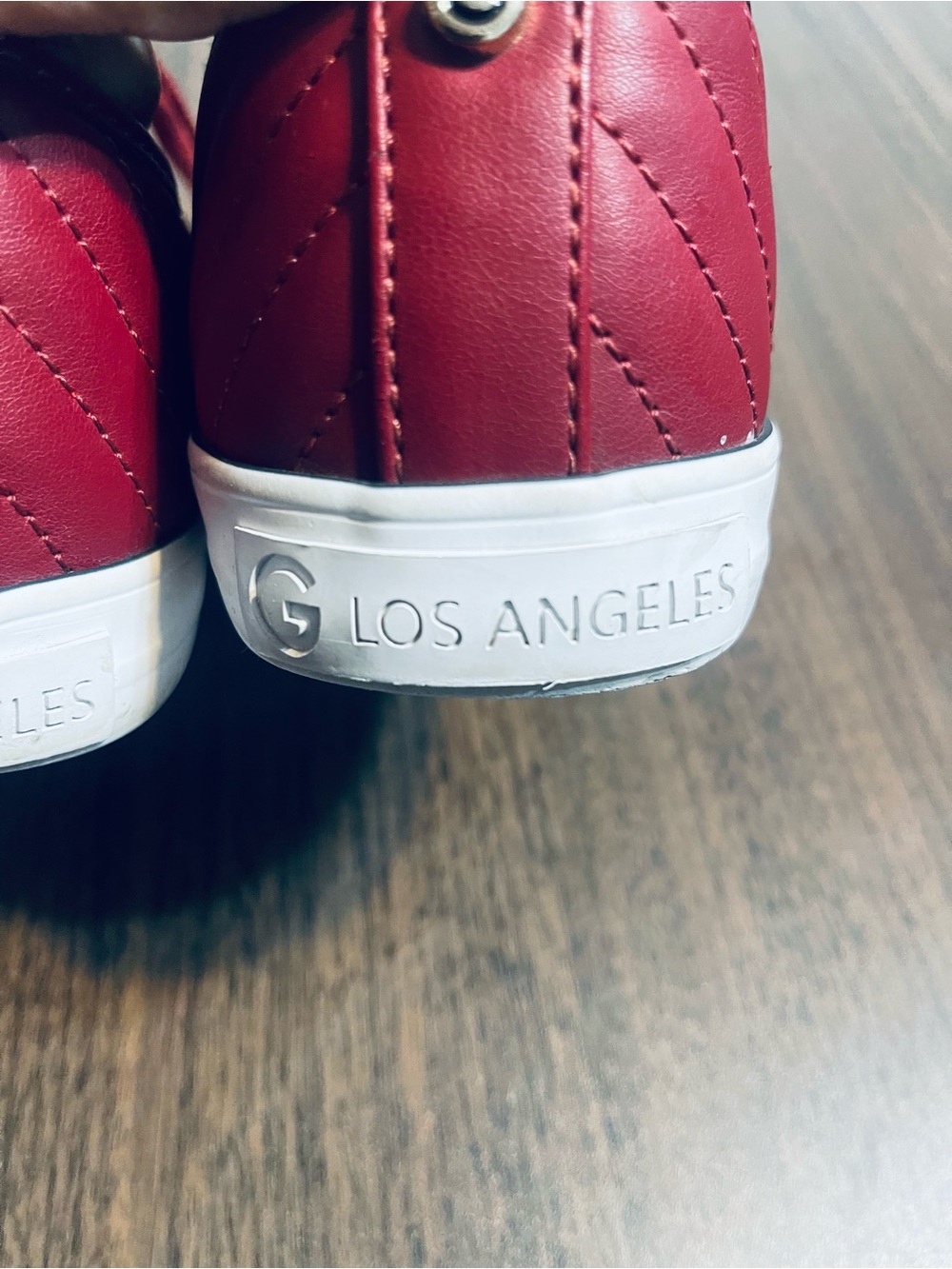 GBG Los Angeles Burgundy Quilted Lace-Up Women's Sneakers - Picture 7 of 7